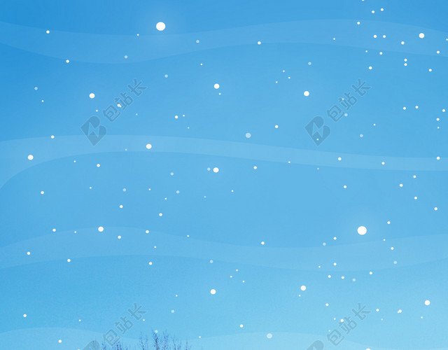 蓝色冬季雪景促销H5背景