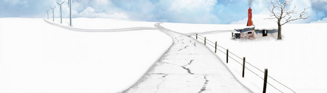 冬天雪景BANNER创意设计