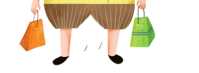 女儿与父亲雨中打伞插画