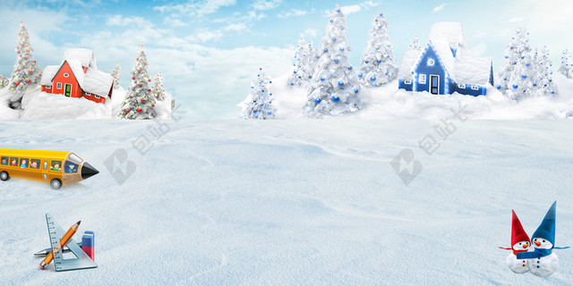冬日雪国寒冷背景素材