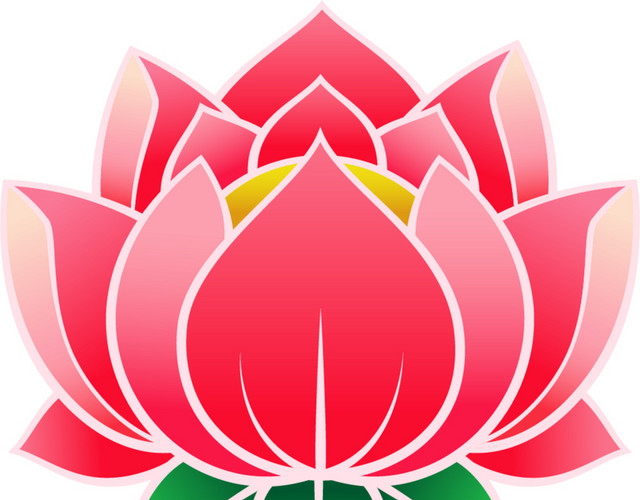 花苞坐莲矢量卡通风格
