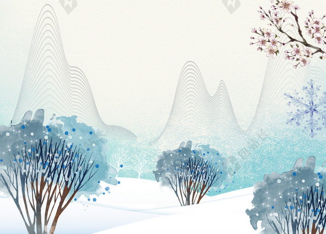 冬季文艺大雪小清新蓝色BANNER