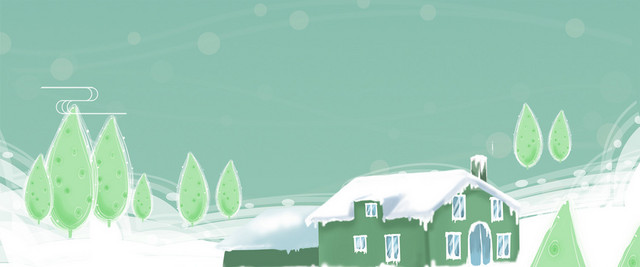 唯美雪景小清新绿色BANNER