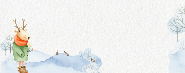 小雪文艺手绘小清新灰色BANNER
