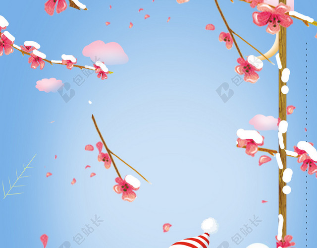 立冬大雪文艺雪人卡通蓝色BANNER