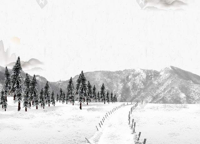 立冬冬天文艺雪地白色BANNER
