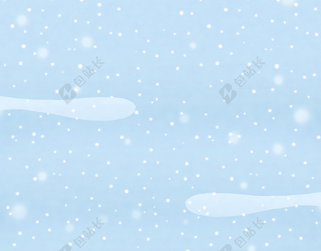 小寒大寒立冬圣诞节大雪雪人卡通童趣蓝色冬至BANNER插画