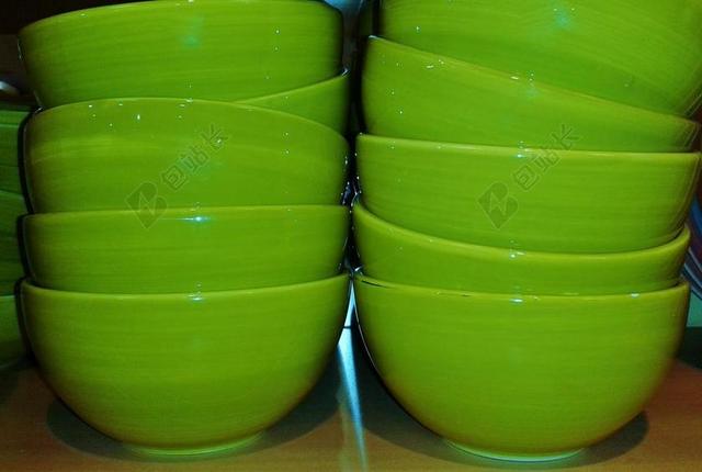 绿色餐具家具陶瓷碗背景图片