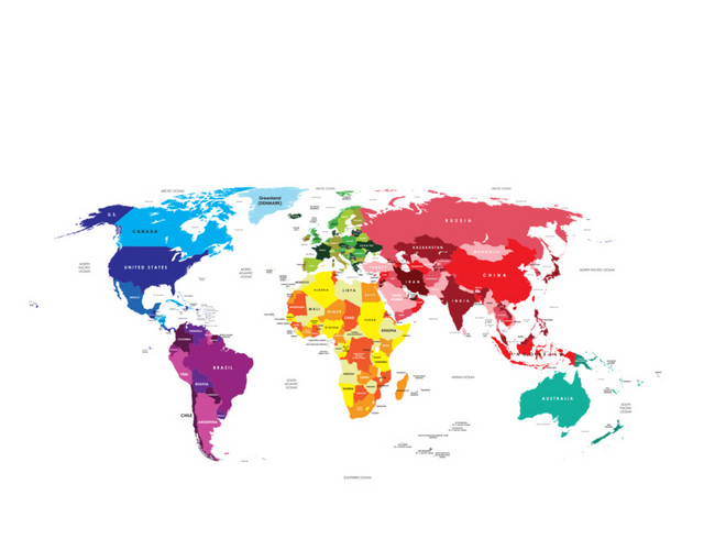 彩色世界地图