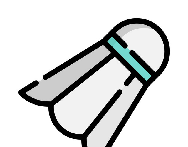 卡通手绘矢量羽毛球