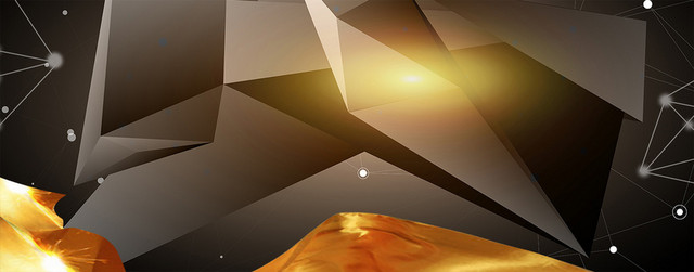 科技几何色块拼接金色BANNER