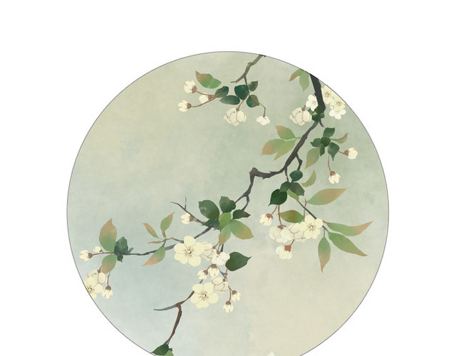 古风圆圈白花
