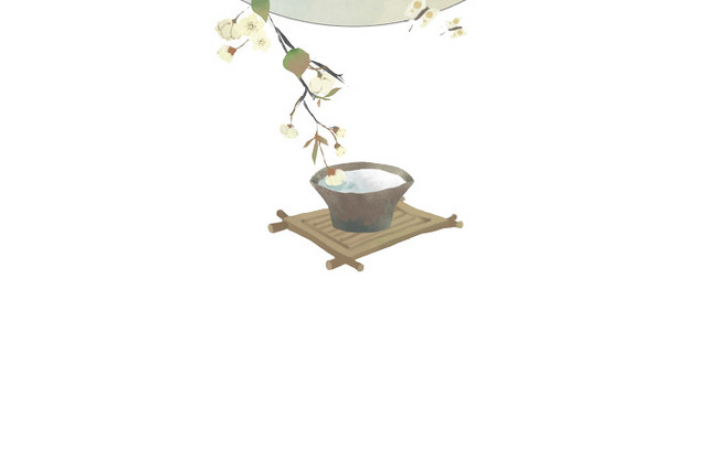 古风圆圈白花