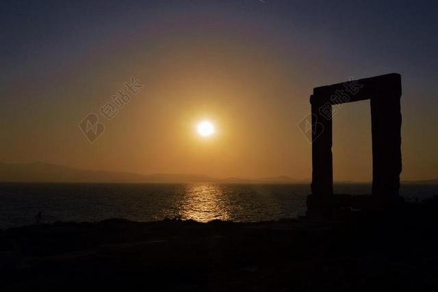 日落景观夕阳西下海边背景图片