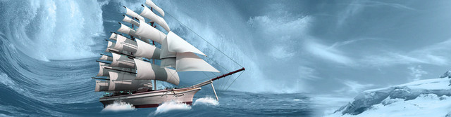 简约帆船乘风破浪企业大气BANNER背景