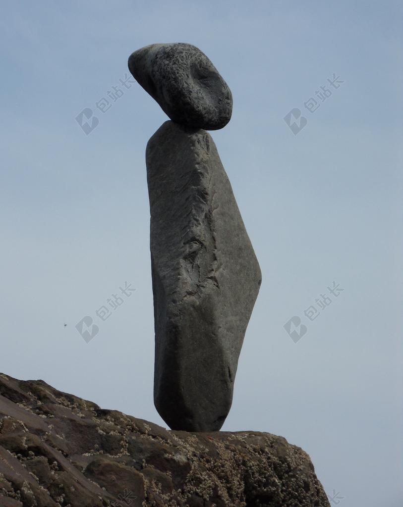 石 平衡 天空 平静 禅宗