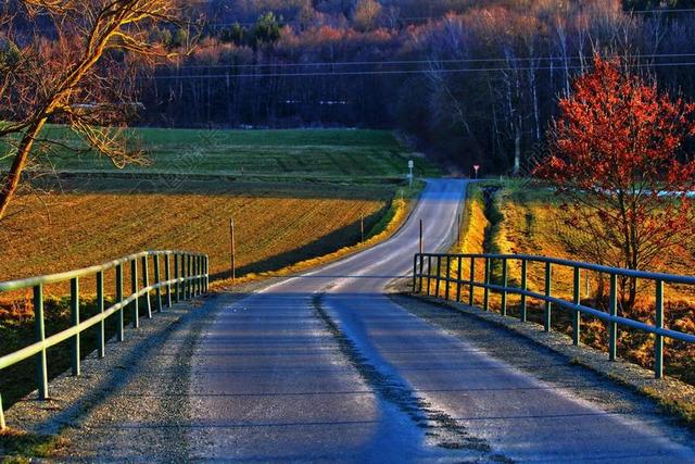 乡村道路 景观 桥 颜色 HDR 图像
