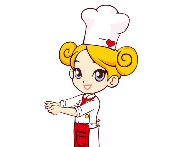 卡通美女厨师
