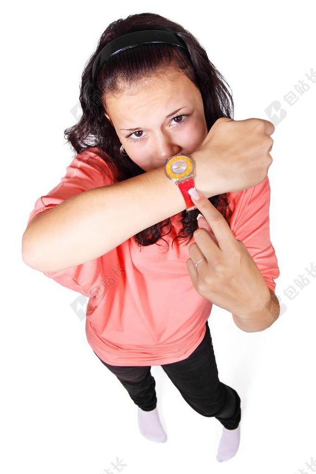 人物女人和手上的腕表背景图片