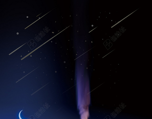 星星月亮唯美雪景平安夜海报背景素材