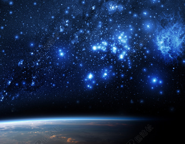 300像素蓝色梦幻高清星空图片
