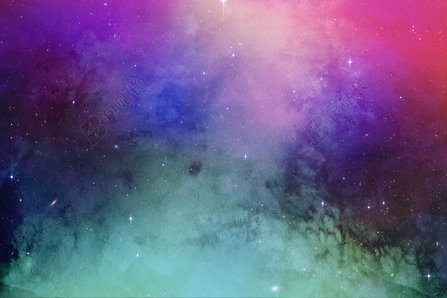 高清唯美渐变渲染水彩纹理星空星星背景图 包站长