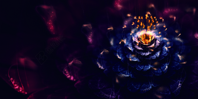 酷炫光效花瓣背景BANNER