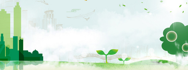 绿色环保风景蓝天白云草地海报BANNER大自然