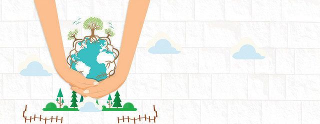 绿色环保风景蓝天白云草地海报BANNER