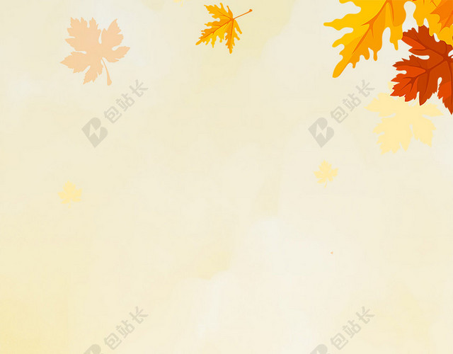 唯美秋天金秋金黄树林草丛海报BANNER背景