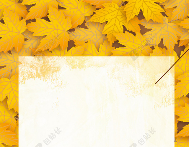 唯美秋天金秋金黄树林草丛海报BANNER背景