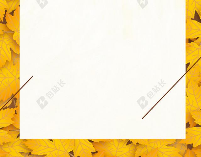 唯美秋天金秋金黄树林草丛海报BANNER背景