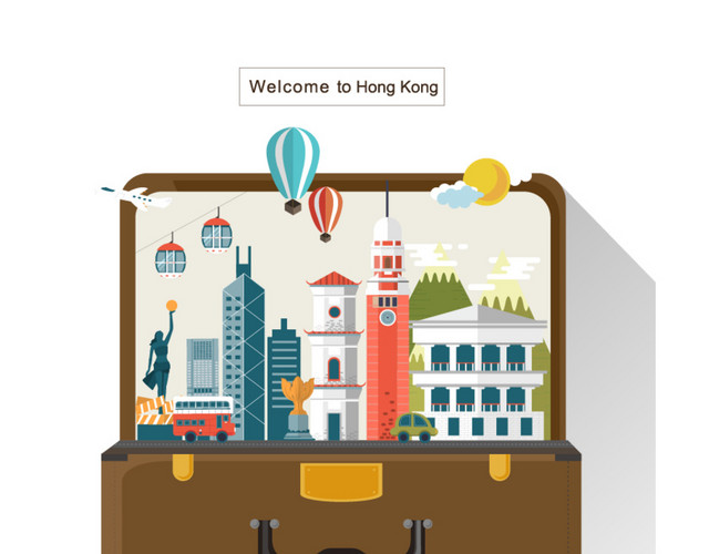 香港旅游矢量素材