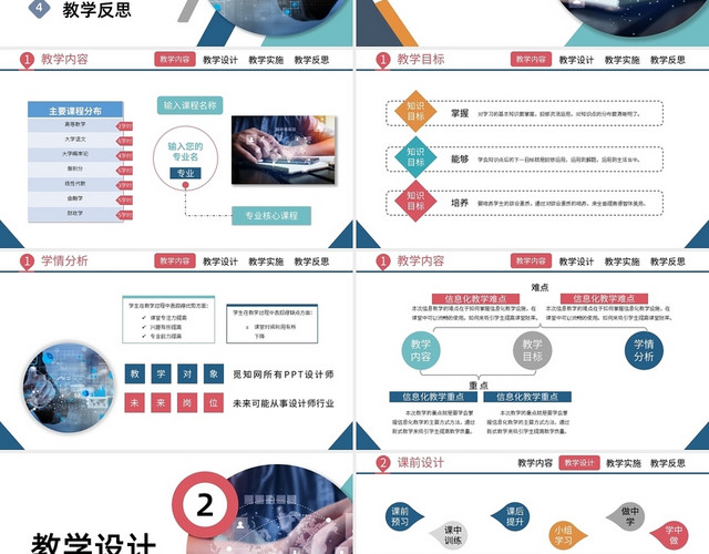 深色简约信息化教学设计说课PPT模板