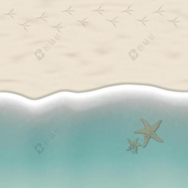 白色户外沙滩创意绘画装饰画背景图片