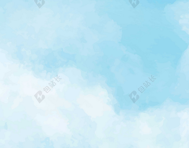 卡通手绘天空蓝天白云海报展板H5背景