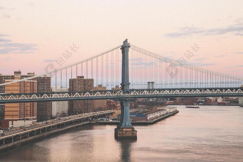 暂停 桥 电缆 结构 里程碑 水 河 旅行 交通 城市