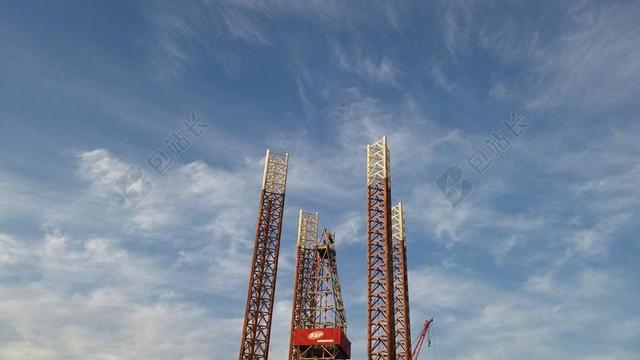 天空 云 演习 平台 石油 业 钻机 能源 石油钻探