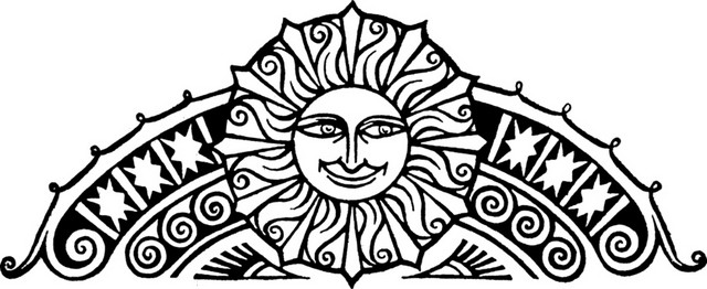 太阳神边框花边剪影矢量古典
