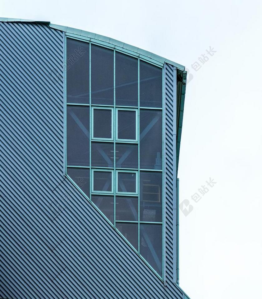 蓝白现代城市建筑简约设计背景图片