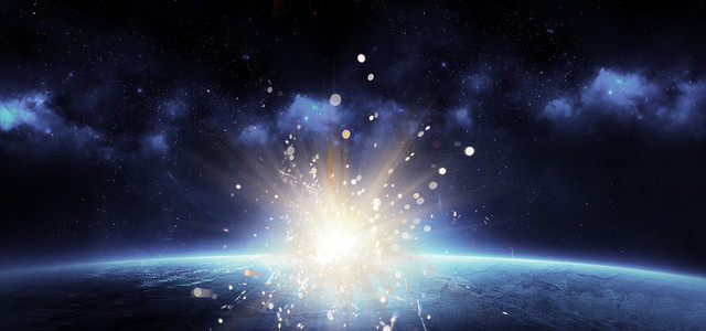 双十二促销星空爆炸海报BANNER