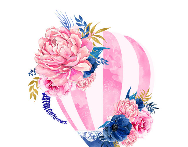 花朵热气球