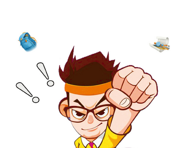 卡通手绘中考冲刺人物插画免抠加油素材