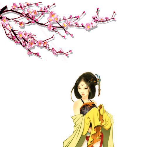 桃花树美女