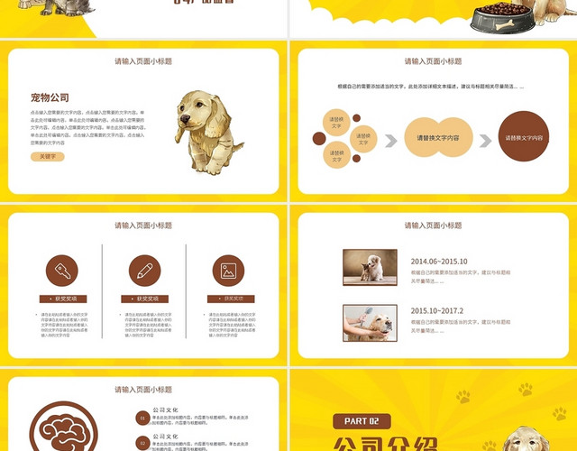 黄色简约宠物店活动策划PPT模板