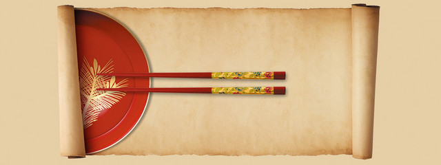 纸中国风古典卷轴背景BANNER