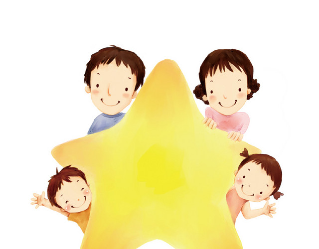 父亲节海报卡通亲子