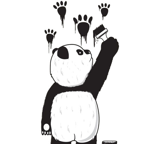 手绘熊猫