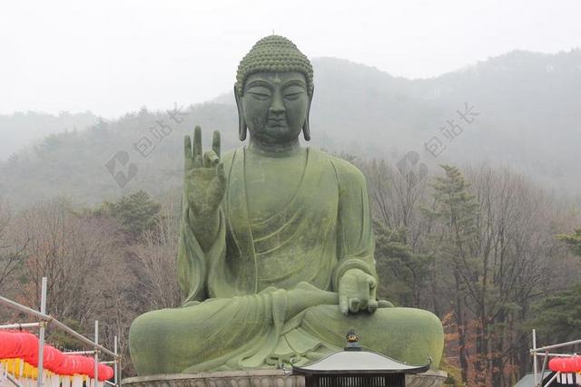 户外自然景观普度众生佛像背景图片