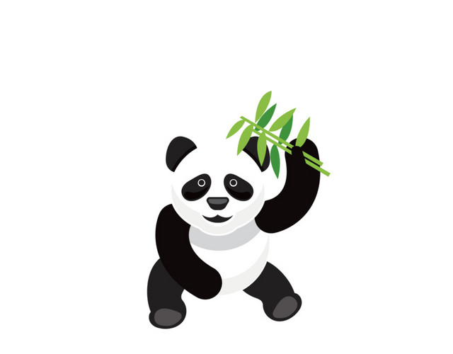 可爱熊猫的矢量手绘